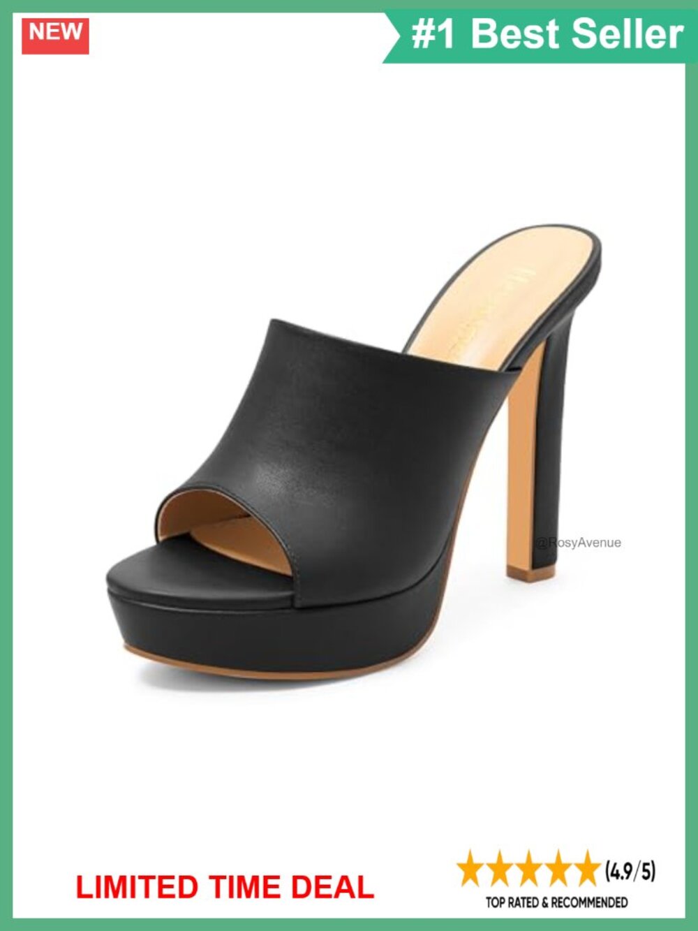 Platform Stiletto Heels Round Open Toe High Heel Sandals Slip On Dress Party